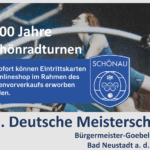 Kartenvorverkauf für die 63. Deutschen Meisterschaften im Rhönradturnen startet am 30.08.2025.